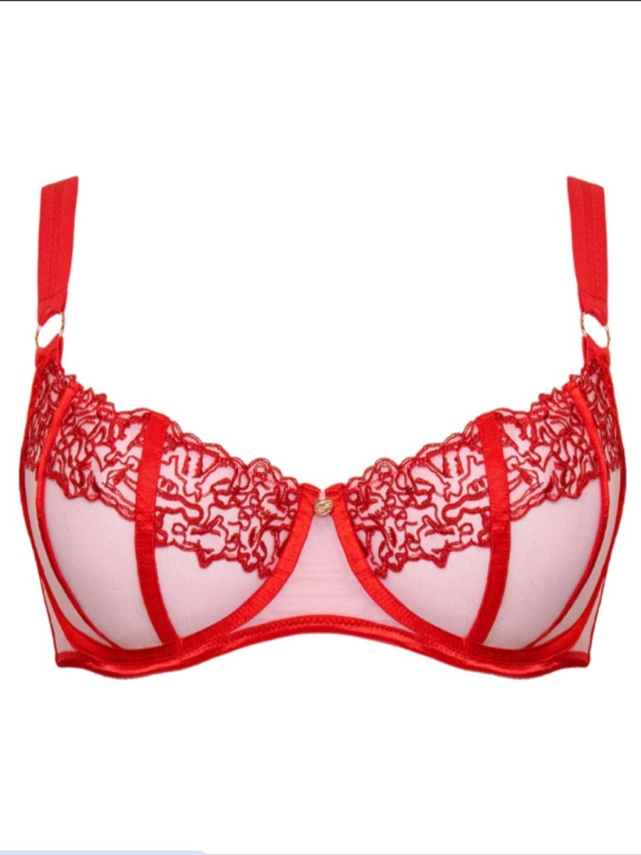 Tantric Balcony Bra - Pink/Red