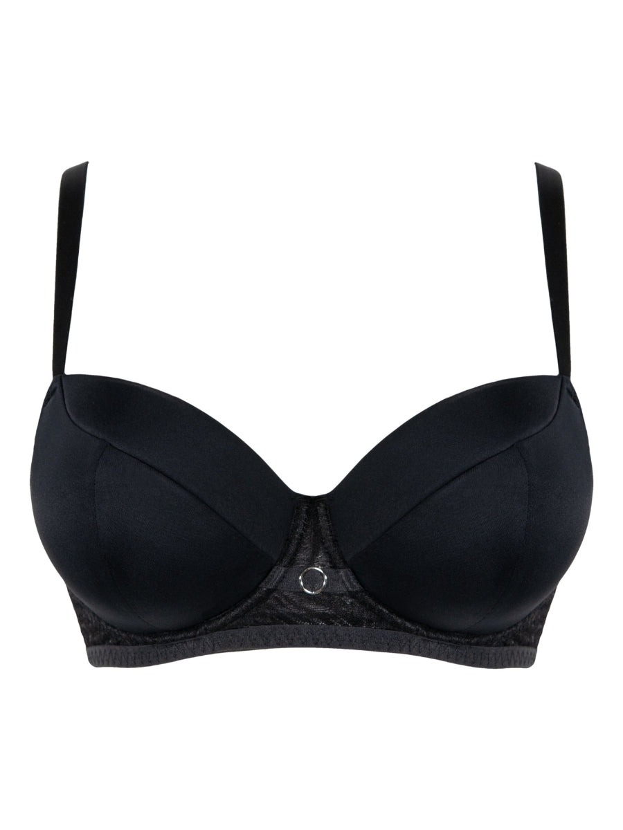 Daze Padded T-Shirt Balcony Bra - Black