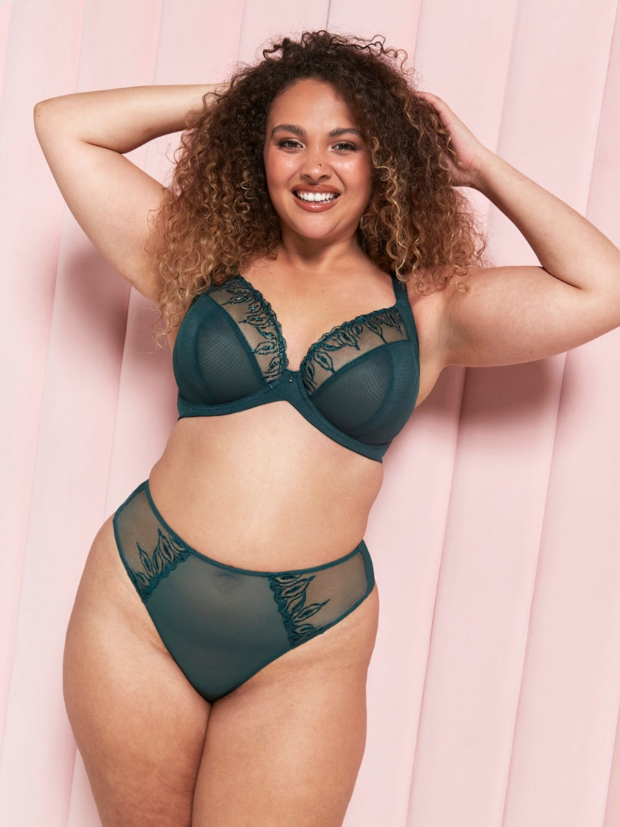 Flare Full Plunge Bra - Emerald Sparkle
