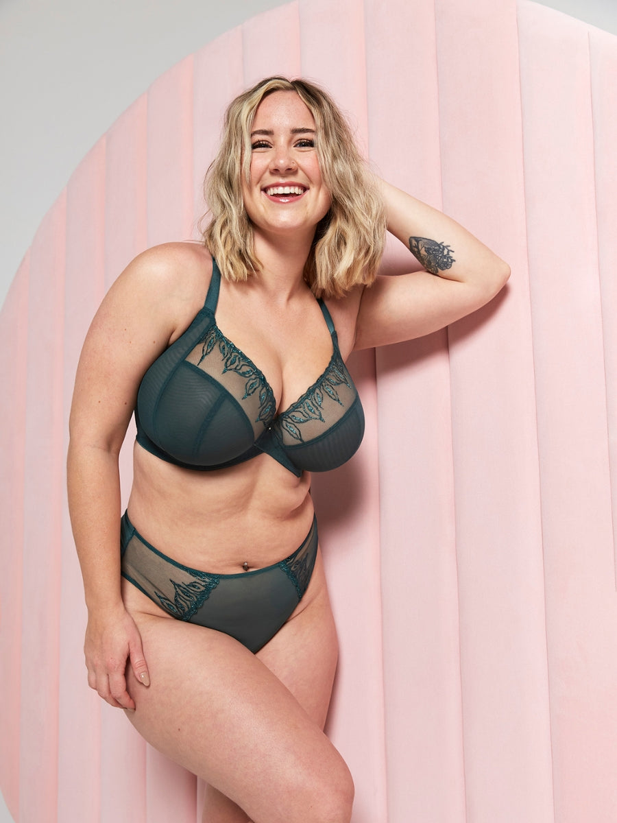 Flare Full Plunge Bra - Emerald Sparkle
