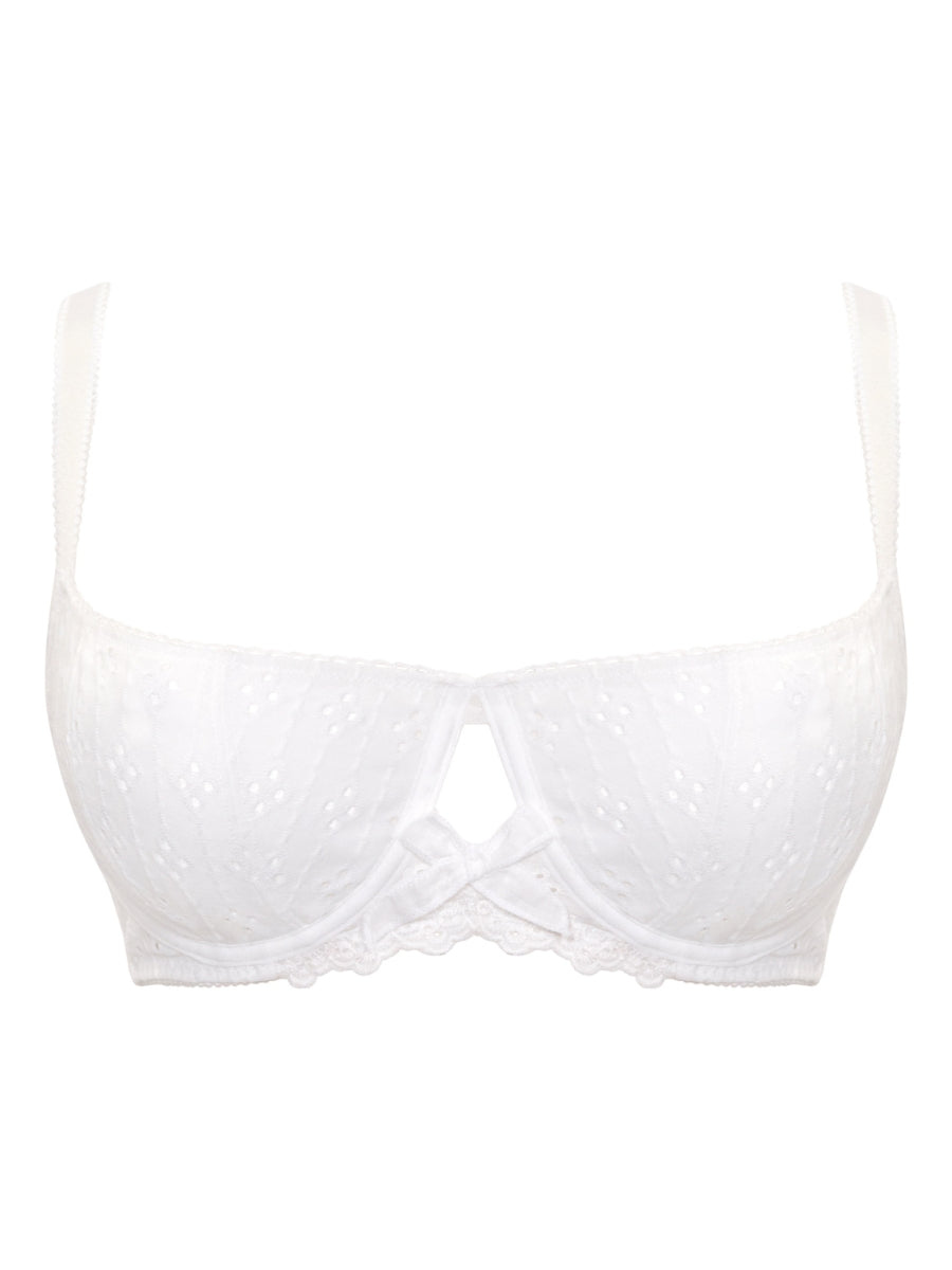 Flora Balcony Bra - White