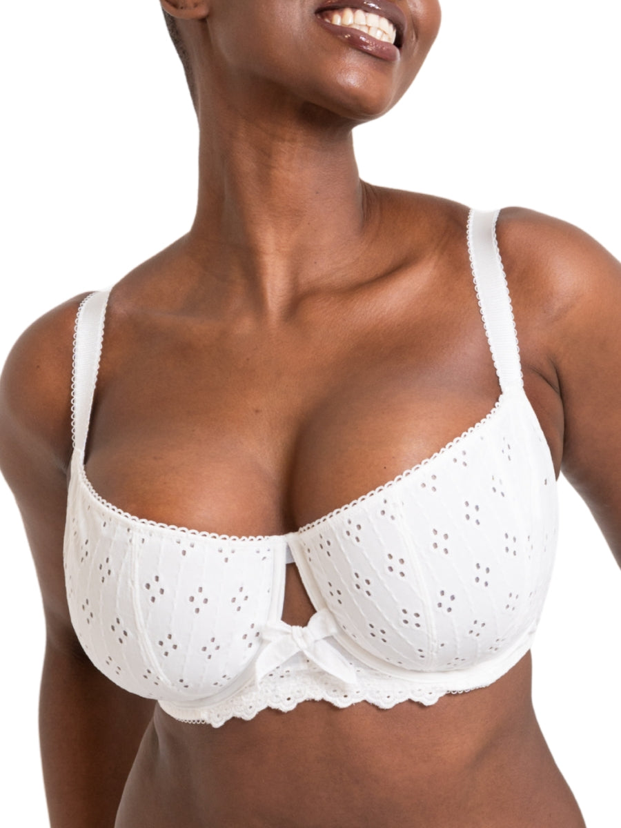 Flora Balcony Bra - White