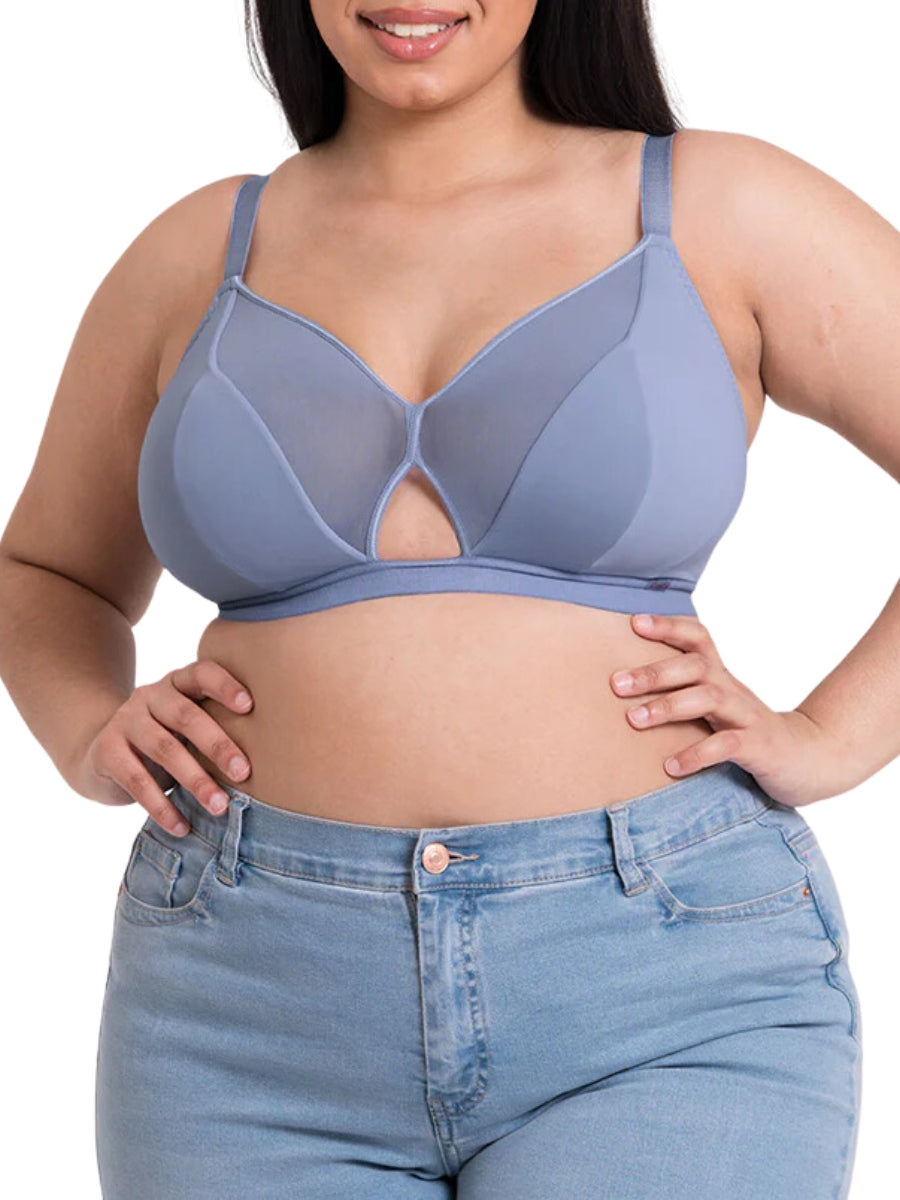 Get Up And Chill Non Wired Bralette - Slate Blue