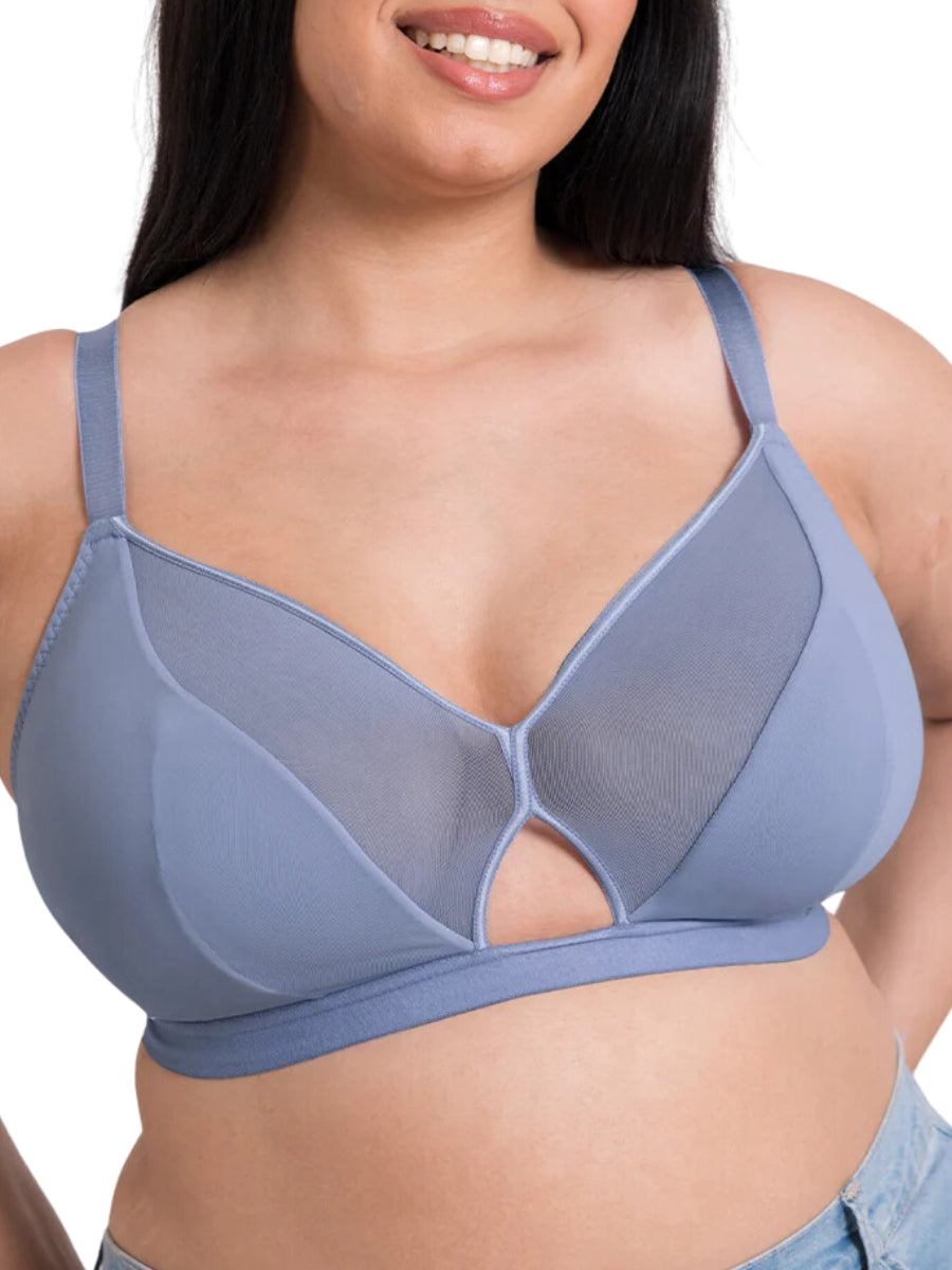 Get Up And Chill Non Wired Bralette - Slate Blue