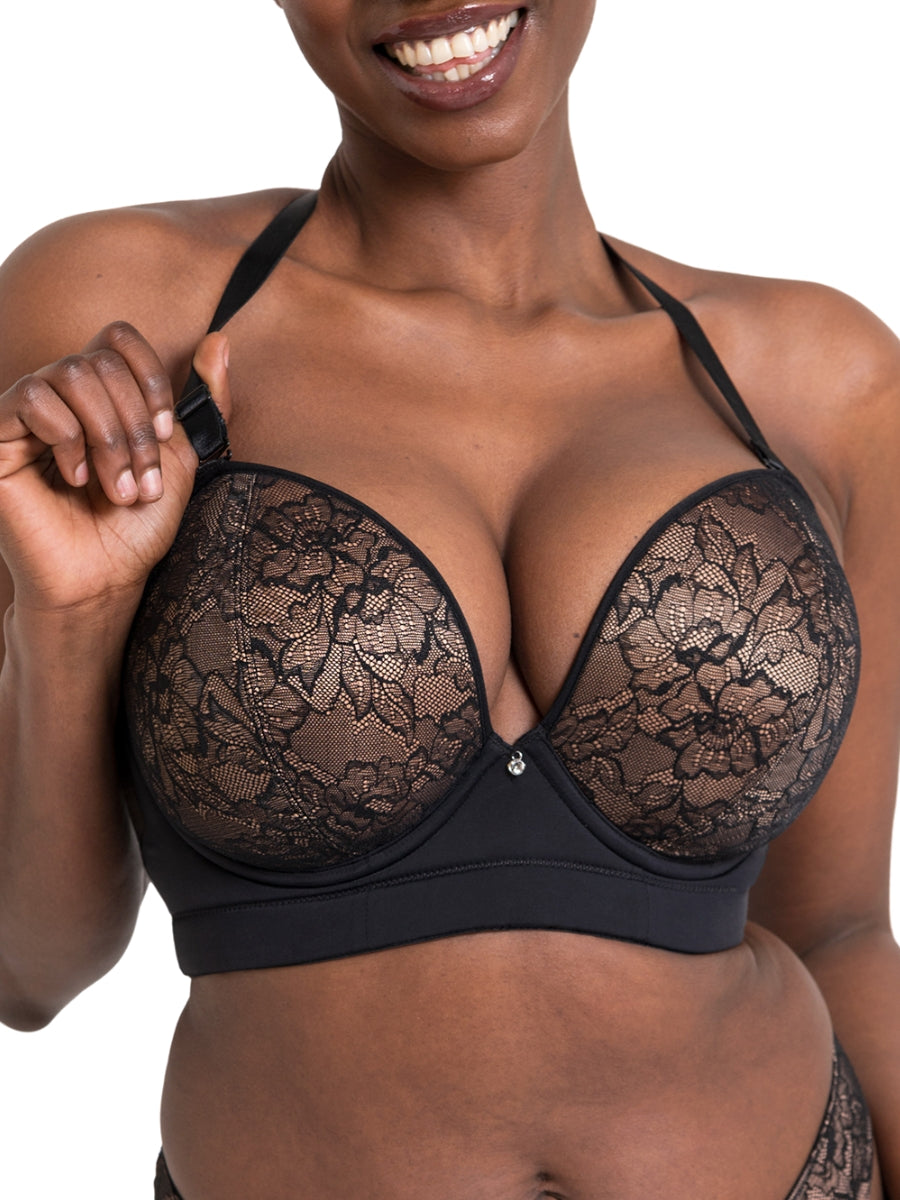 Hey Girls SuperPlunge Strapless Bra - Black/Latte
