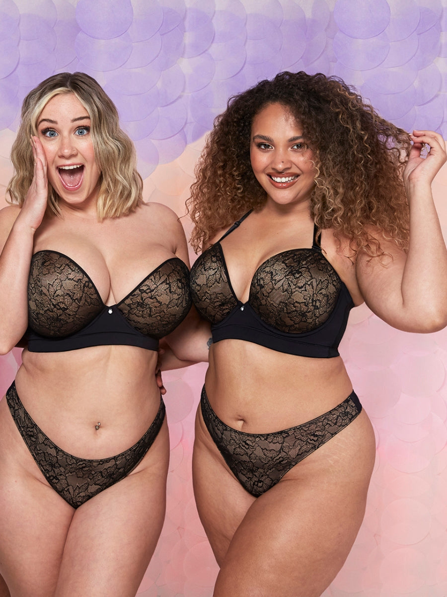 Hey Girls SuperPlunge Strapless Bra - Black/Latte