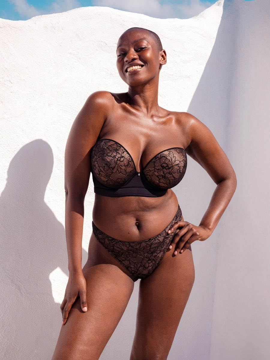 Hey Girls SuperPlunge Strapless Bra - Black/Latte