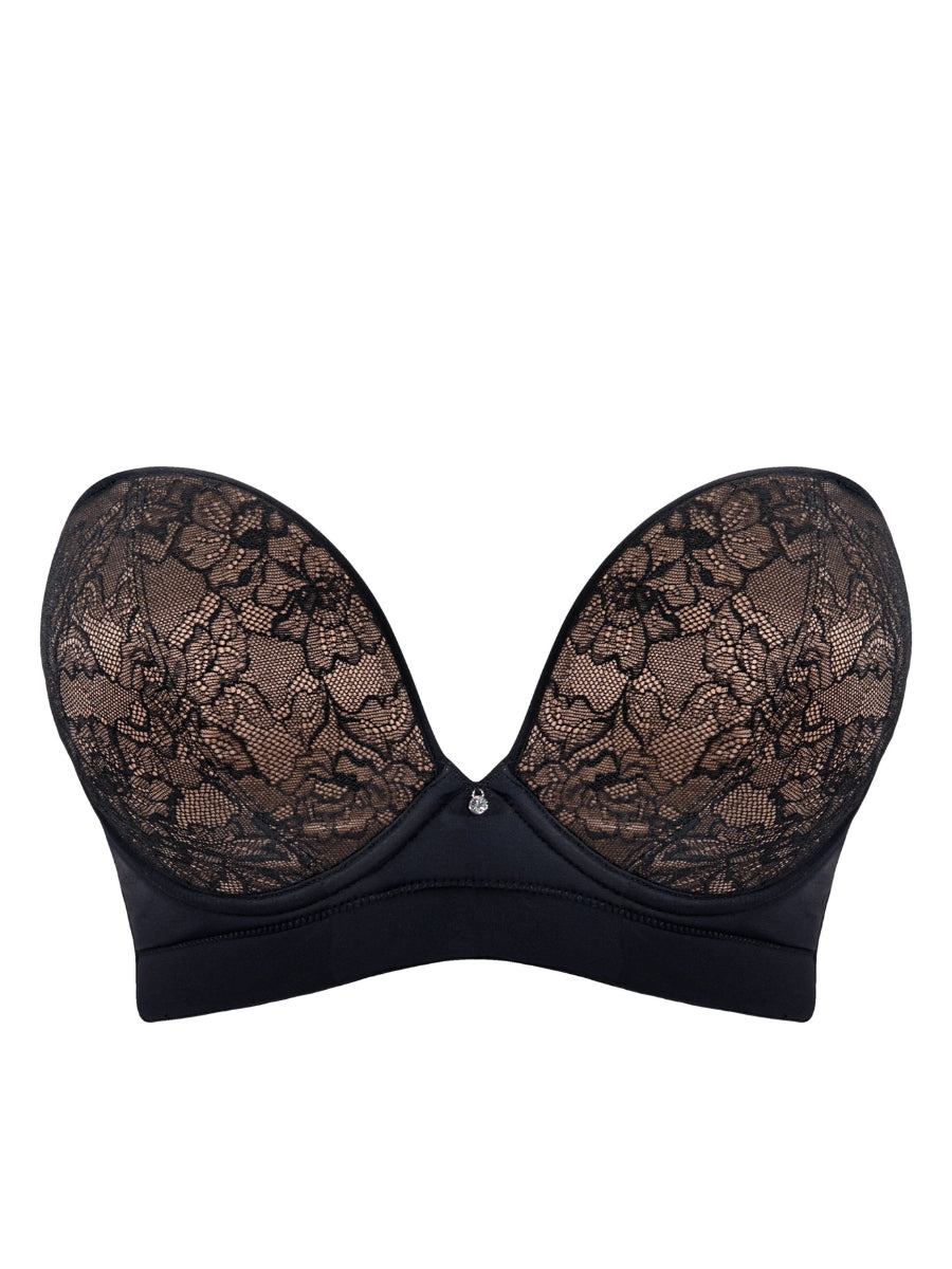 Hey Girls SuperPlunge Strapless Bra - Black/Latte