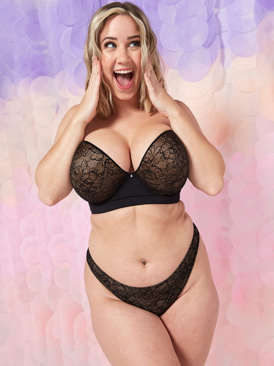 Hey Girls SuperPlunge Strapless Bra - Black/Latte