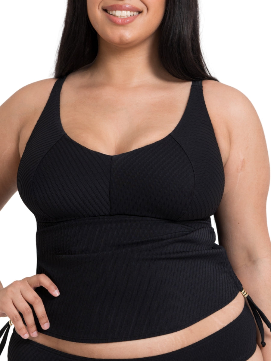 Jet Set Non-Wired Multiway Tankini Top - Black