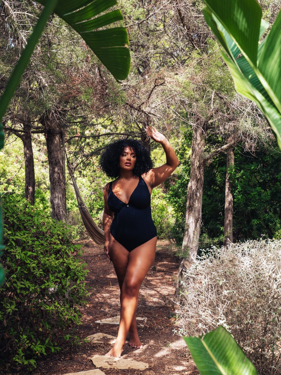 Jet Set Multiway Plunge Swimsuit - Black