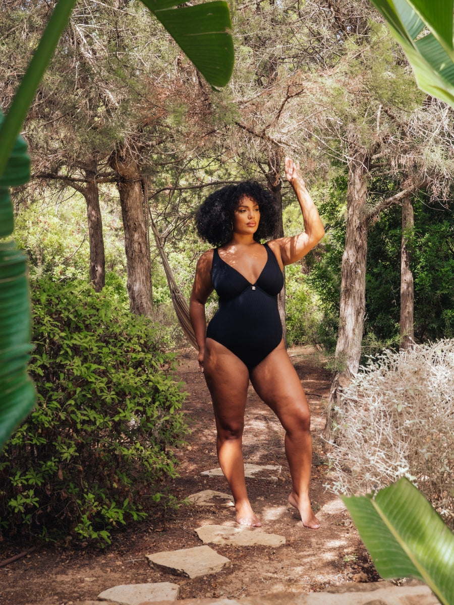 Jet Set Multiway Plunge Swimsuit - Black