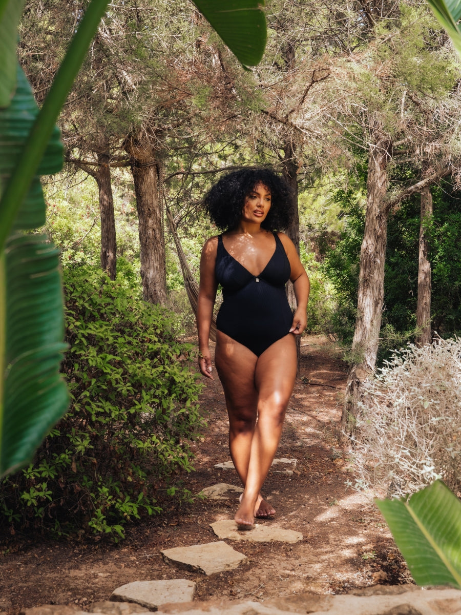 Jet Set Multiway Plunge Swimsuit - Black