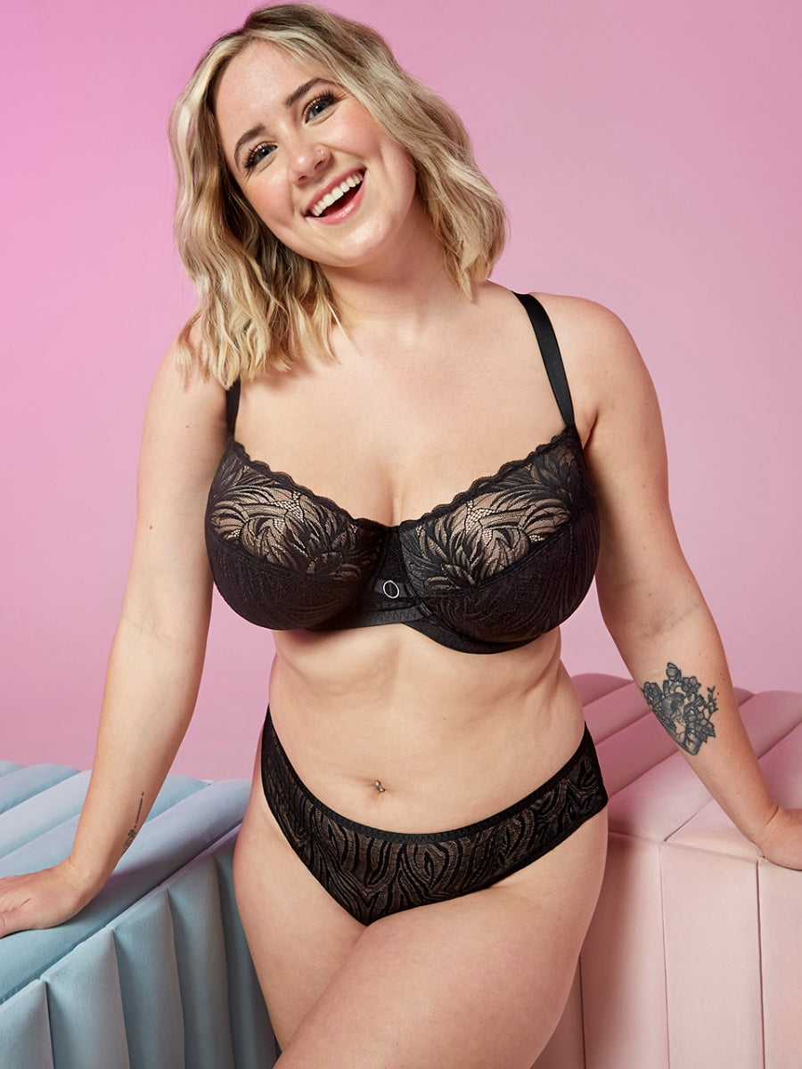 Lace Daze Balcony Bra - Black