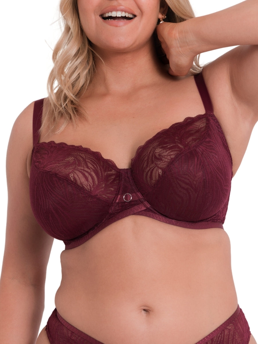 Lace Daze Balcony Bra - Claret