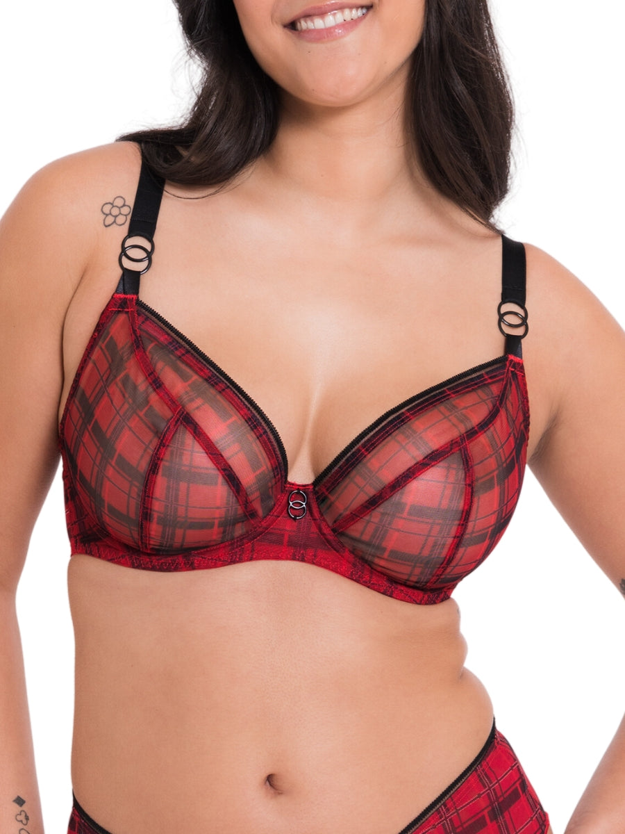Lifestyle Plunge Bra - Check Print