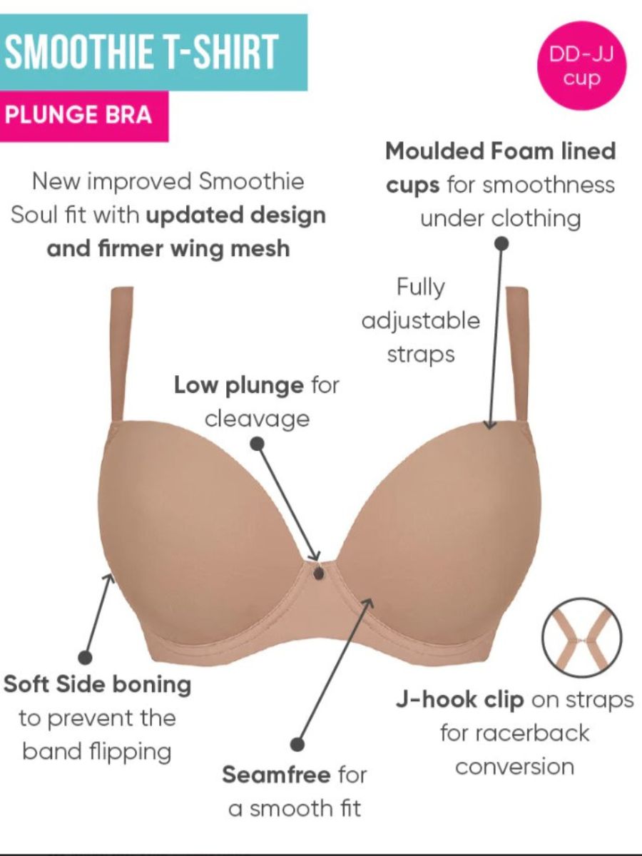 curvy kate smoothie tshirt plunge bra