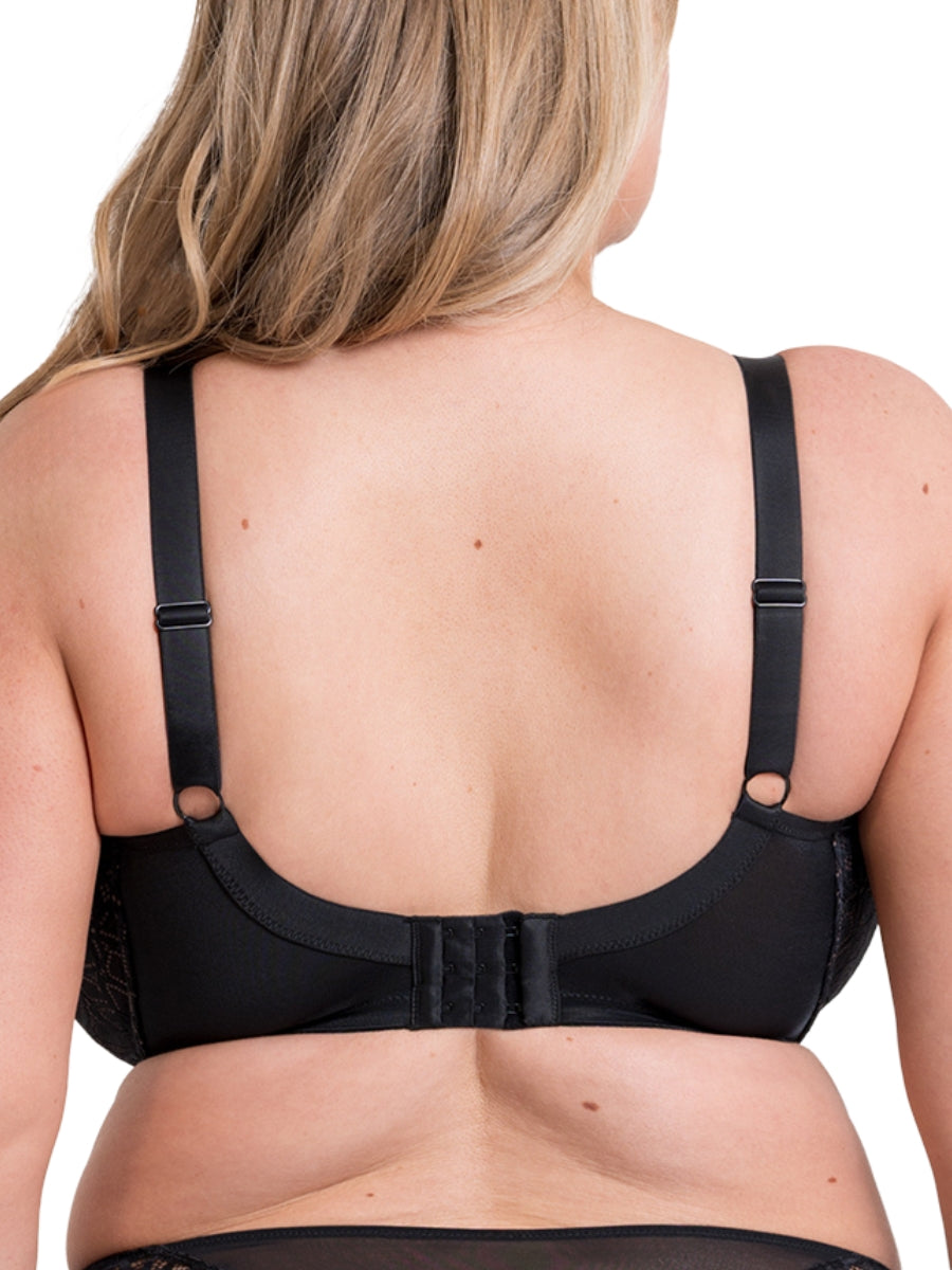 Lovelace Full Cup Side Support Bra - Black/Taupe