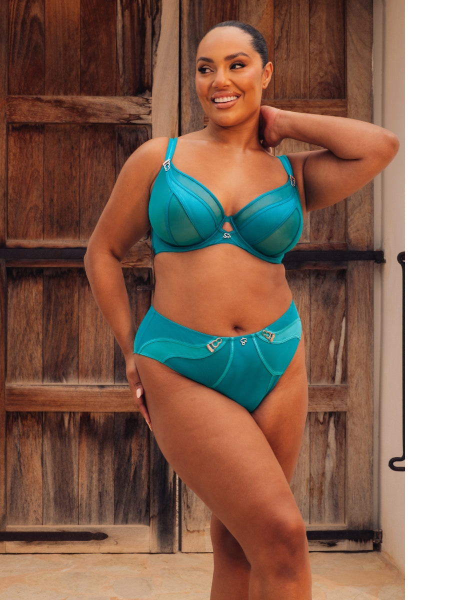 Suspense Plunge Bra - Teal Blue