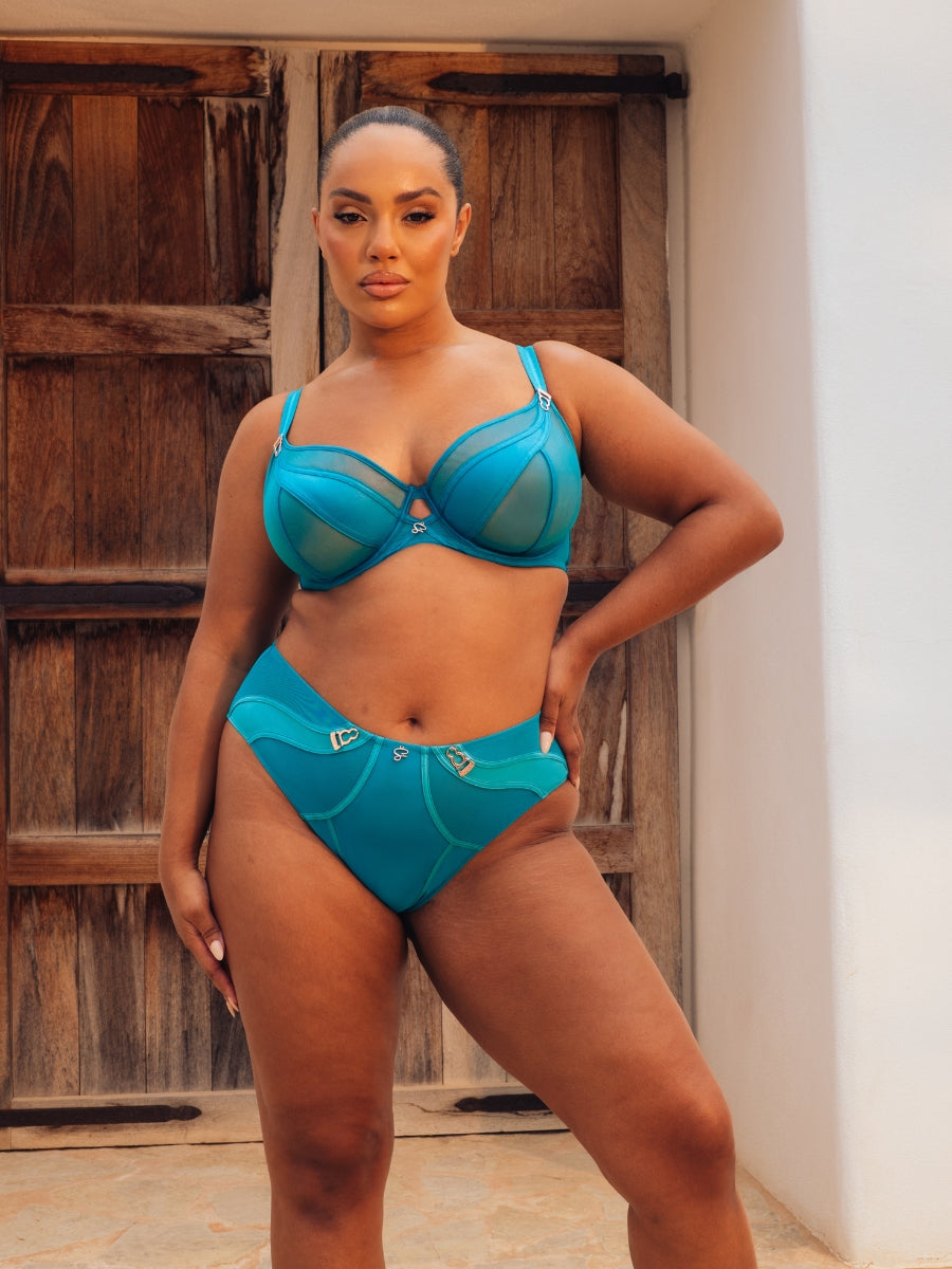 Suspense Plunge Bra - Teal Blue