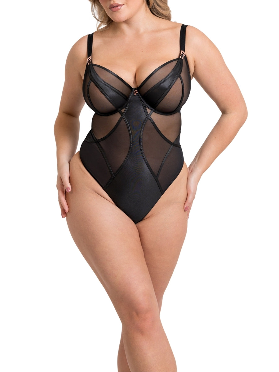 Suspense Plunge Bodysuit - Black