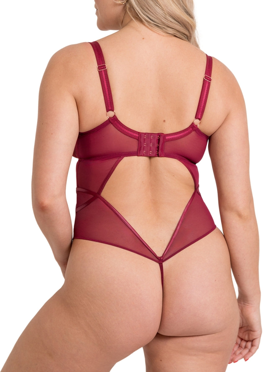 Suspense Plunge Bodysuit - Sangria
