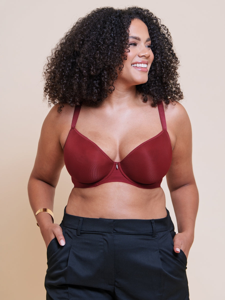 Smoothie Spacer Moulded T-Shirt Bra - Deep Red
