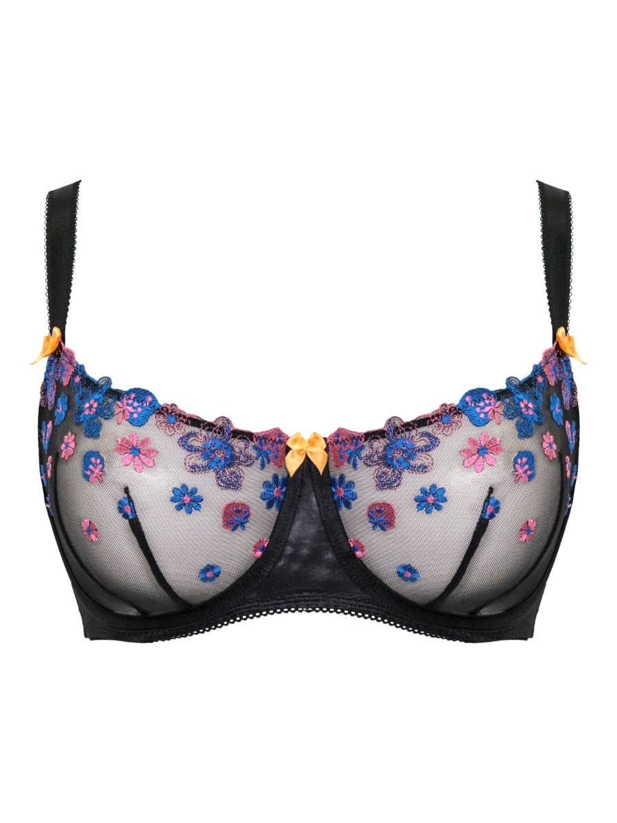 Strawberry Crush Balcony Bra - Black Multi