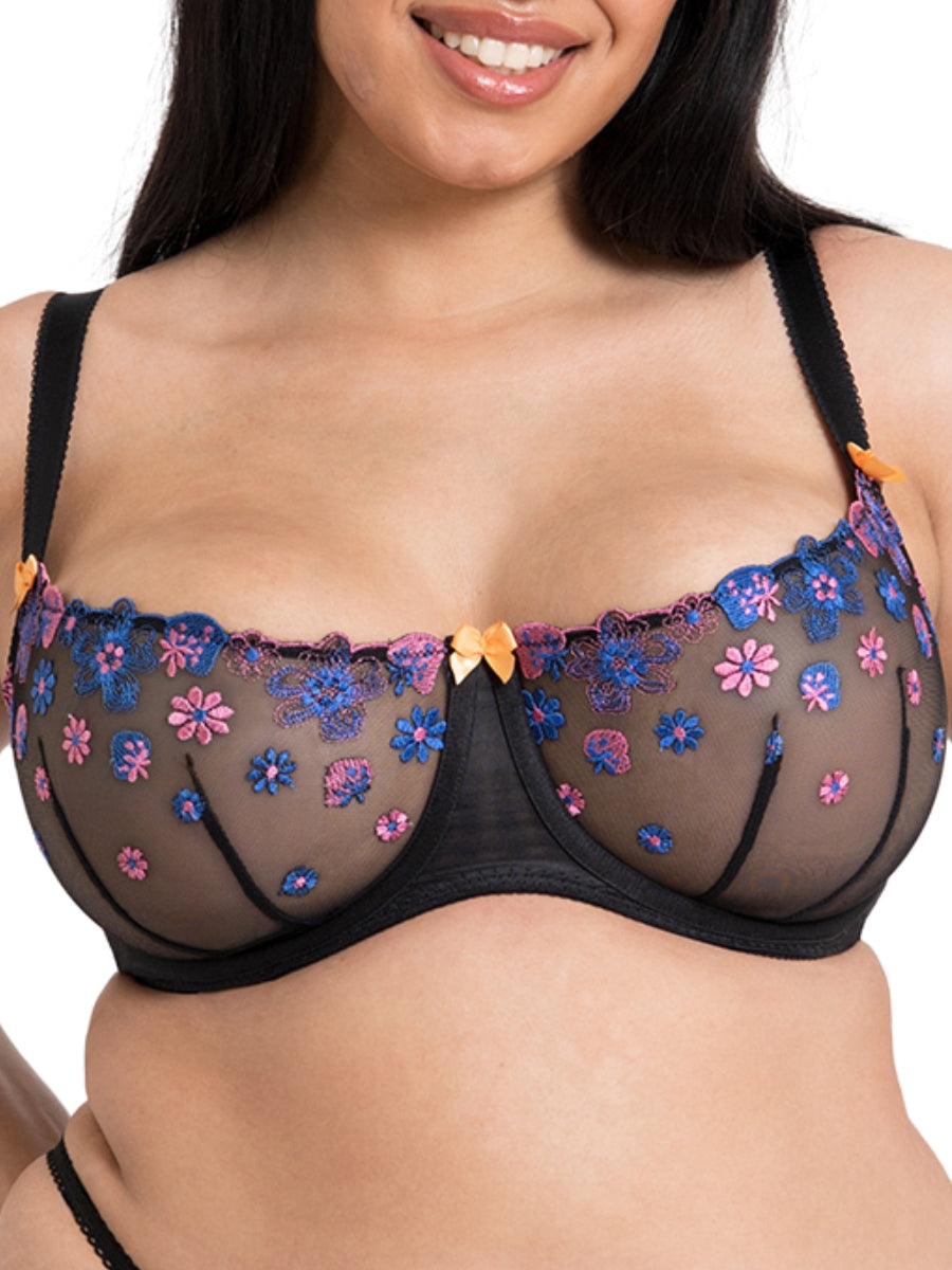 Strawberry Crush Balcony Bra - Black Multi