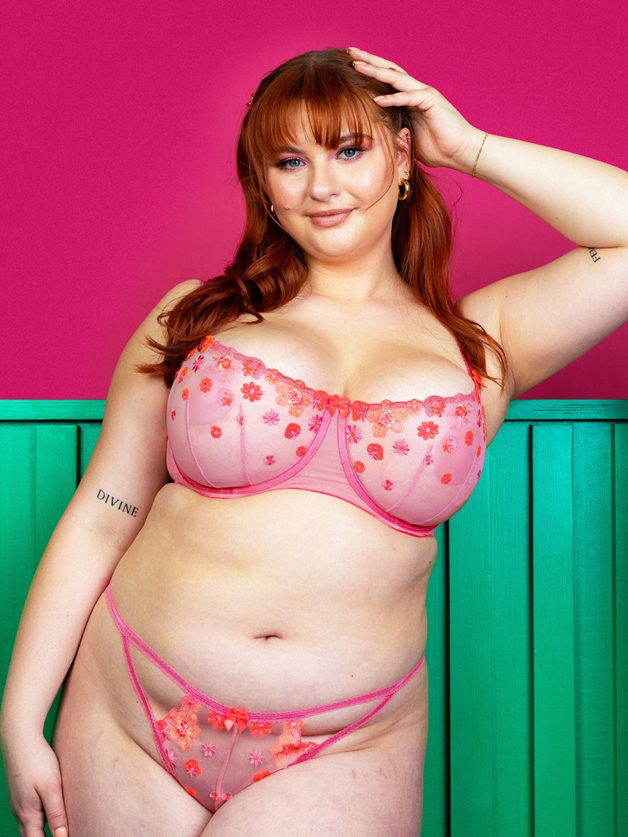 Strawberry Crush Balcony Bra - Pink Multi