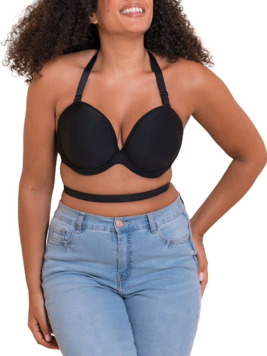 Superhero Multiway Plunge Bra - Black