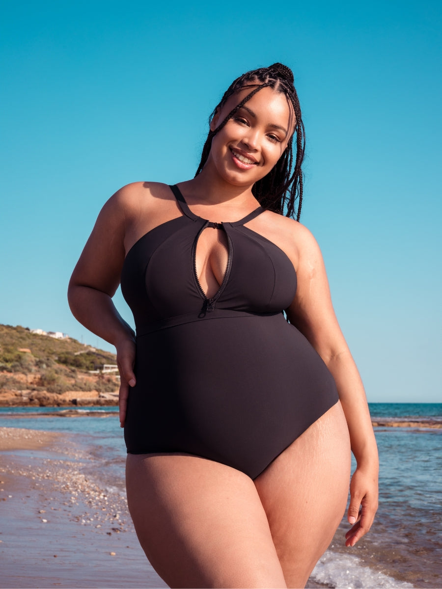 Zip Tide Non-Wired Multiway Swimsuit - Black