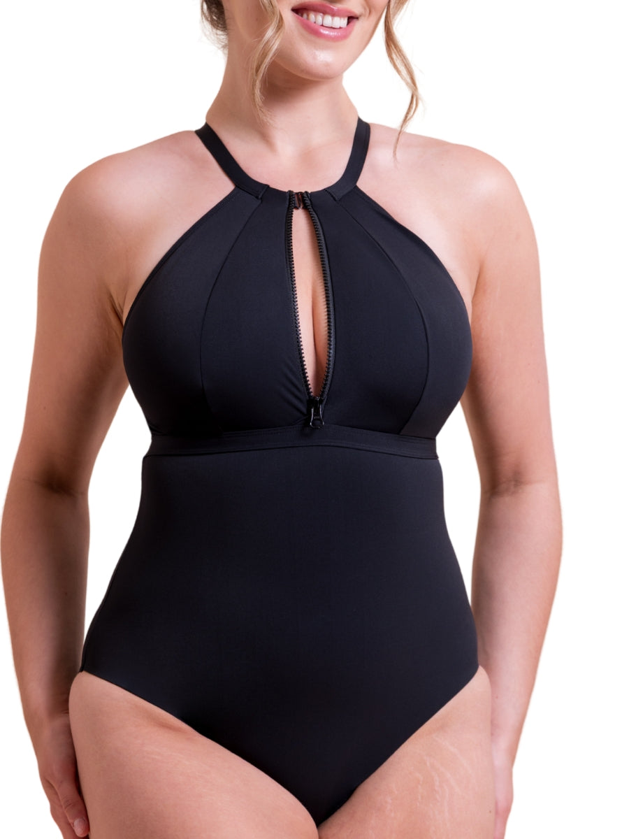 Zip Tide Non-Wired Multiway Swimsuit - Black