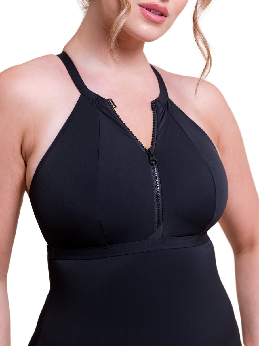 Zip Tide Non-Wired Multiway Swimsuit - Black