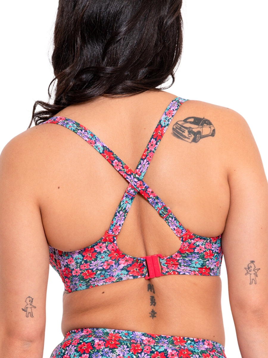 Kitsch Kate Balcony Bikini Top - Floral Print