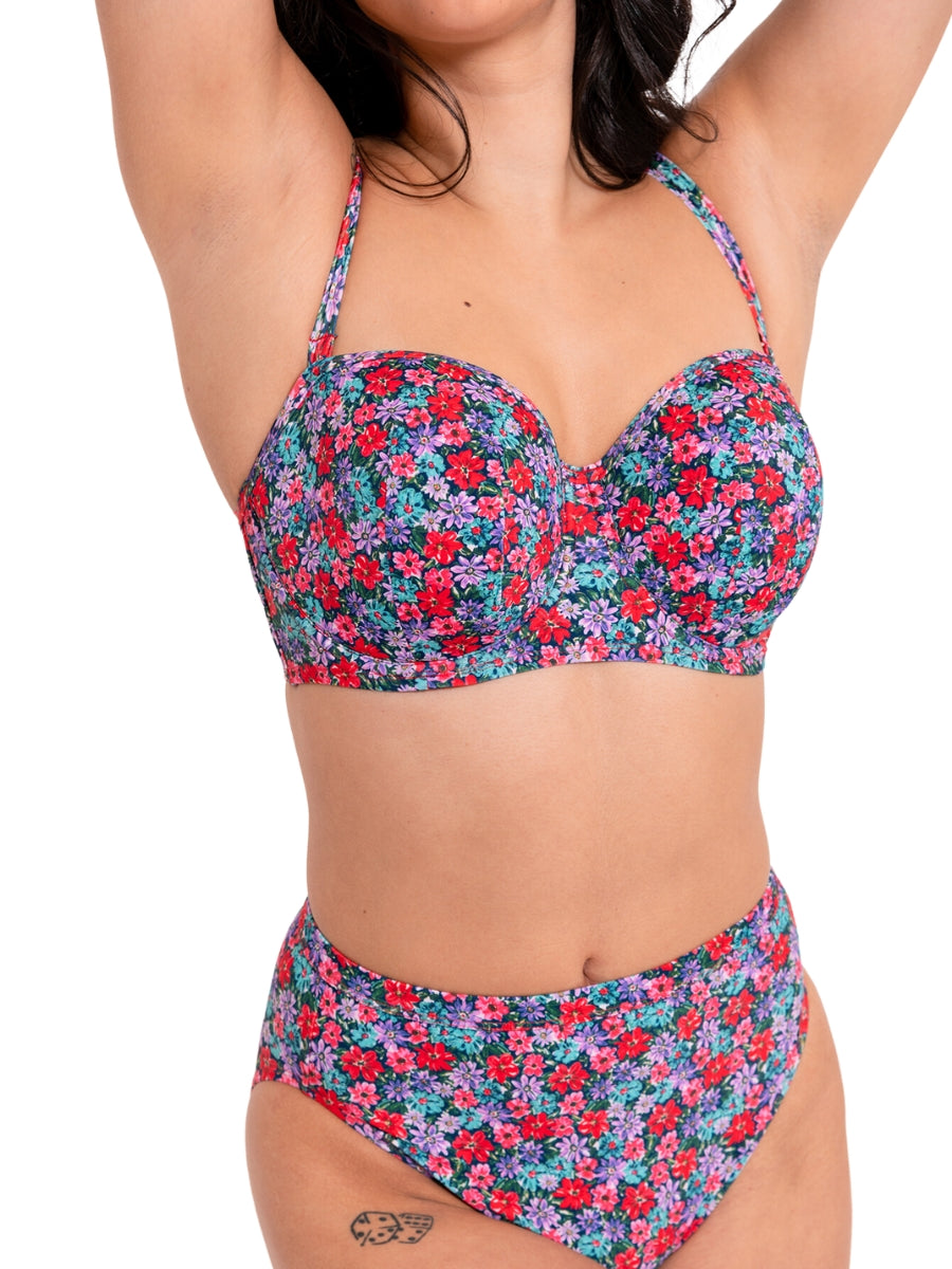 Kitsch Kate Bandeau Bikini Top - Floral Print