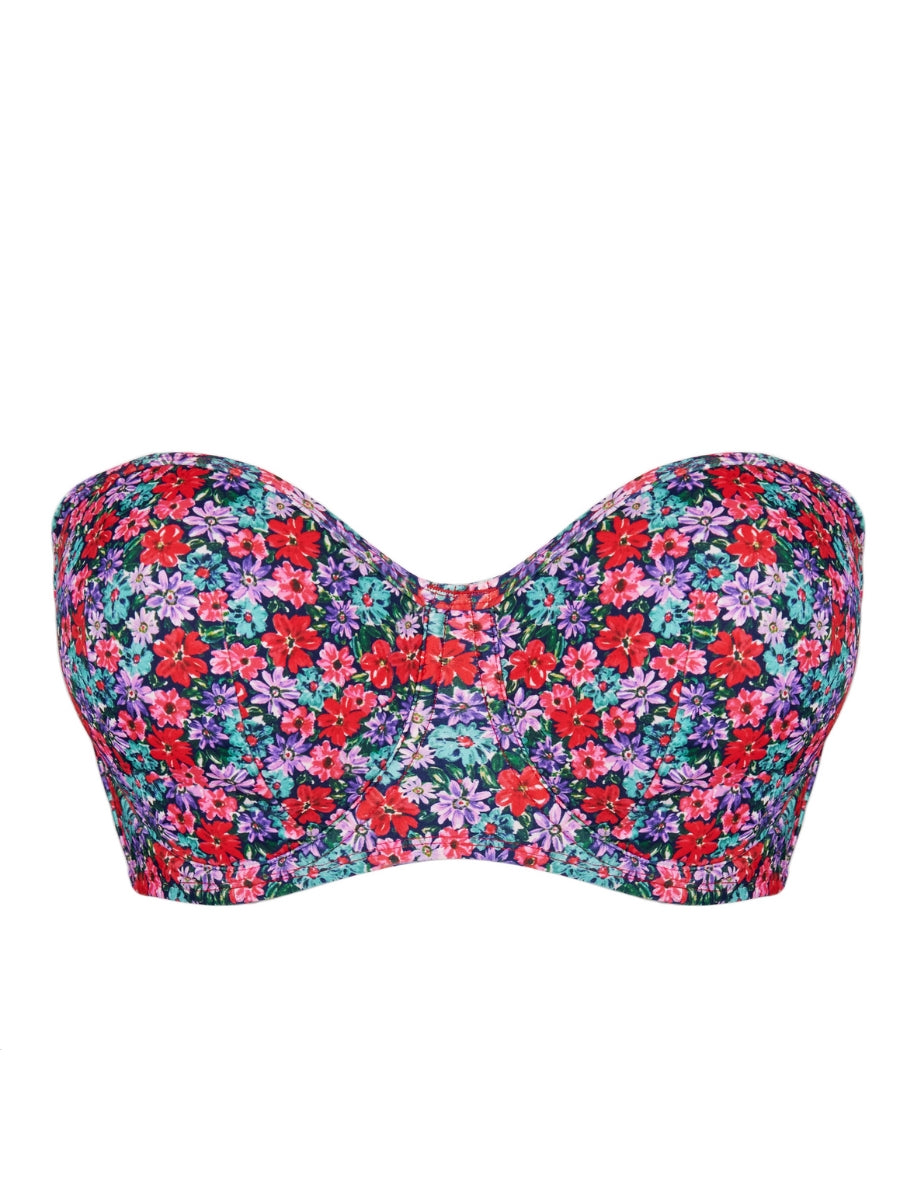 Kitsch Kate Bandeau Bikini Top - Floral Print