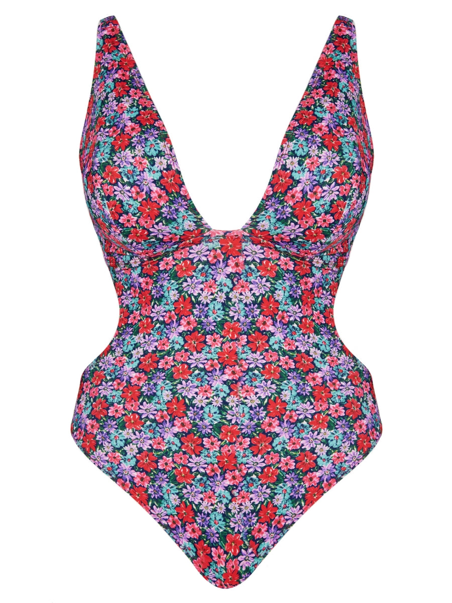 Kitsch Kate Non Wired Swimsuit - Floral Print