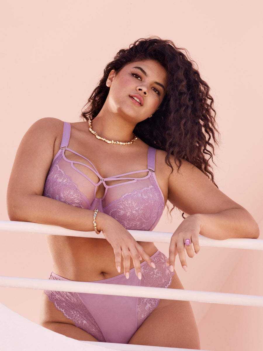 Brianna Plunge Bra - Heather