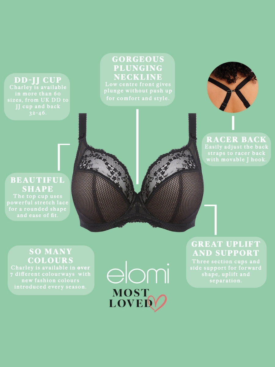 Charley Stretch Plunge Bra - Black