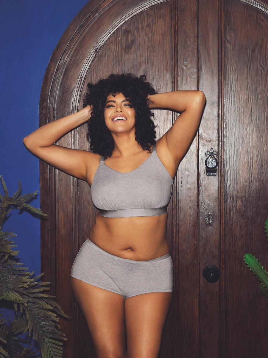Downtime Non Wired Bralette - Grey Marl