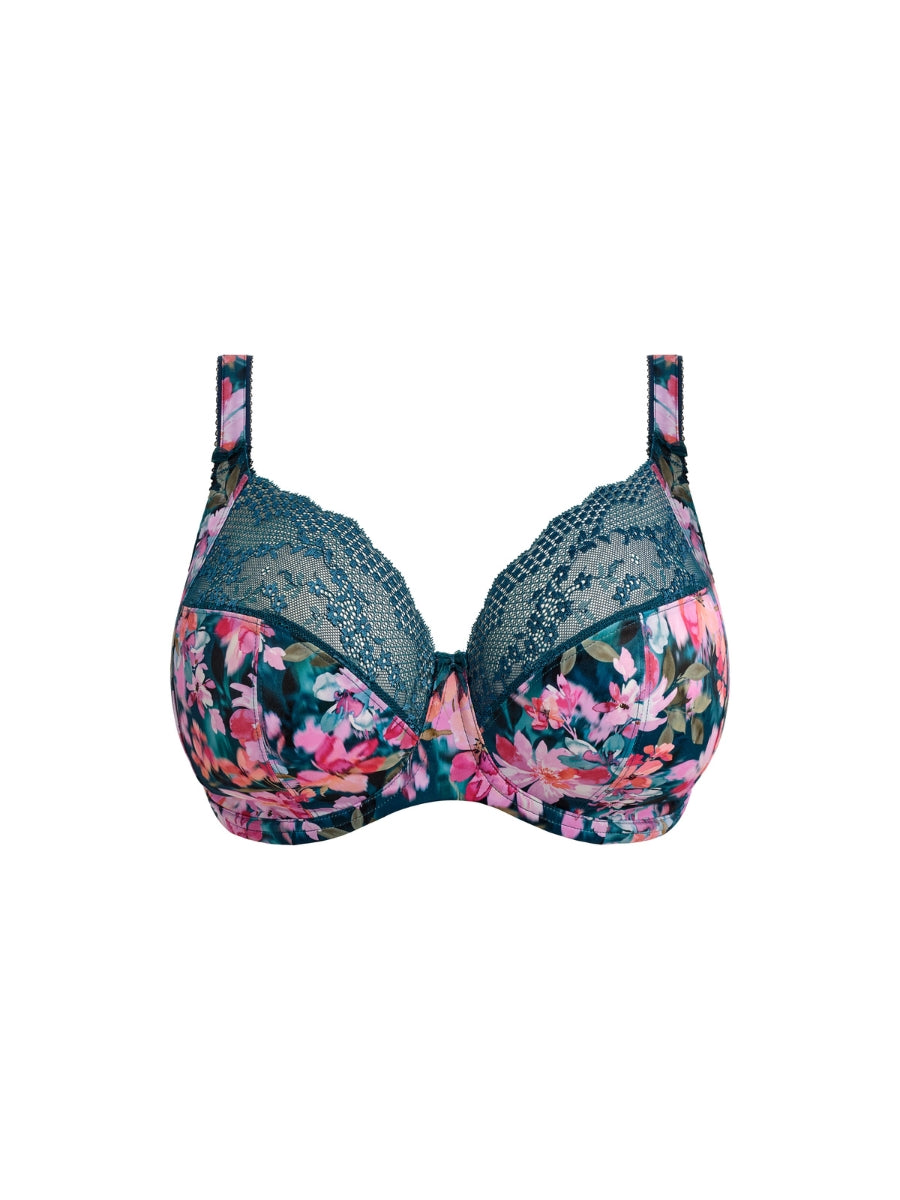 Lucie Plunge Bra - Teal Floral