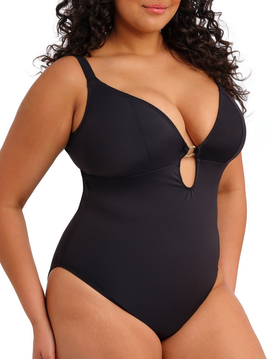 Plain Sailing Plunge Swimsuit - Black