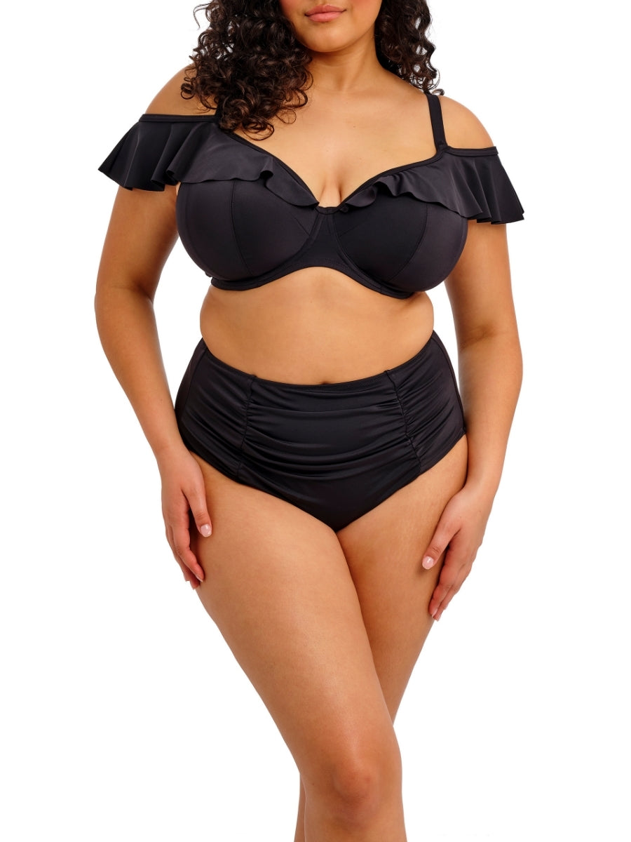 Plain Sailing Ruffle Bikini Top - Black