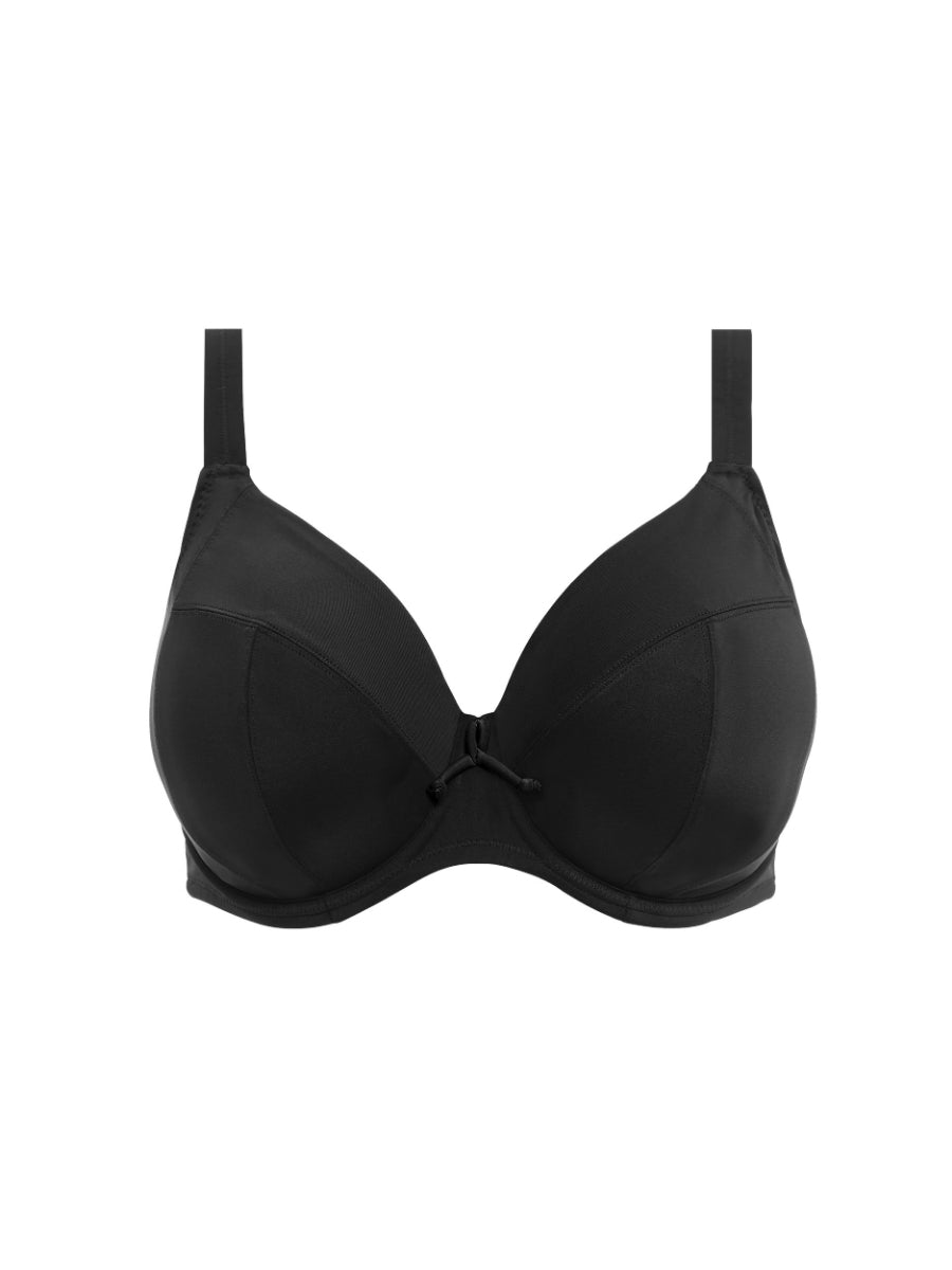 Plain Sailing Plunge Bikini Top - Black