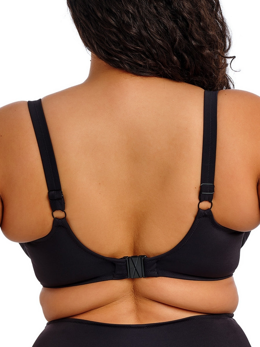 Plain Sailing Wrap Plunge Bikini Top - Black
