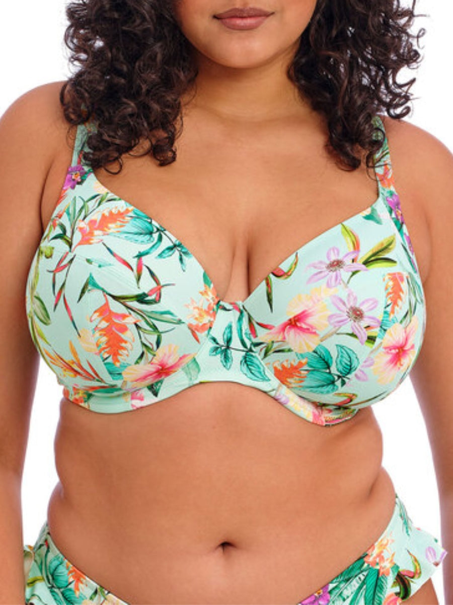 Sunshine Cove Plunge Bikini Top - Aqua