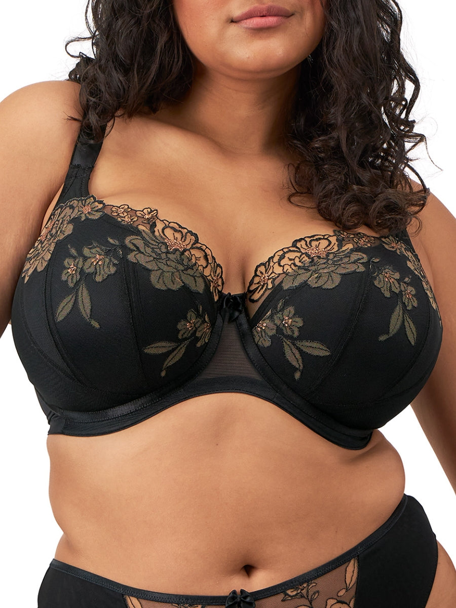 Teagan Half Cup Bra - Black/Almond