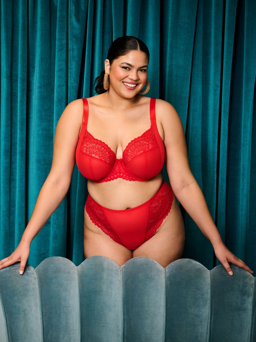Tiernie Plunge Bra - Red