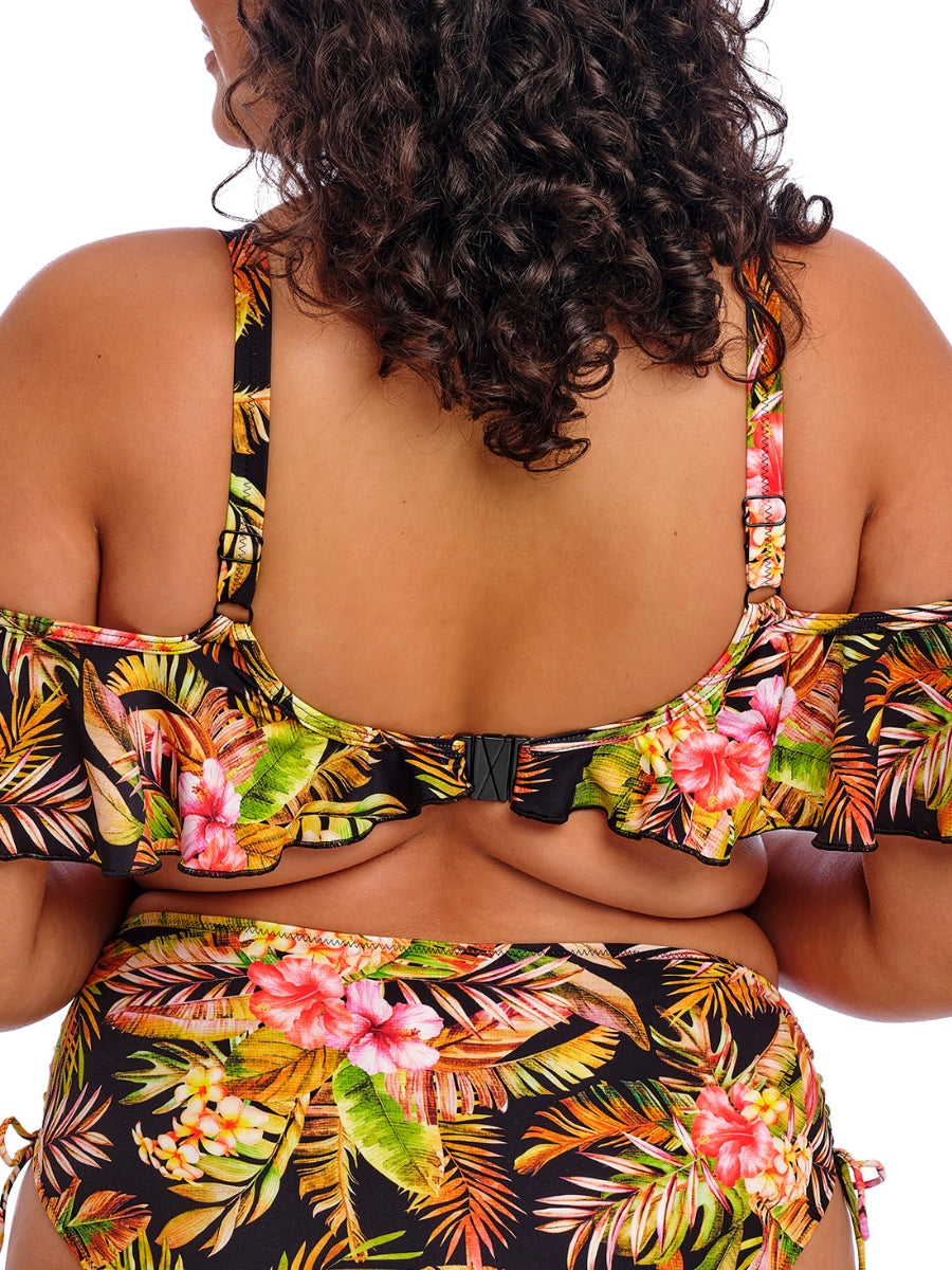 Tiger Valley Ruffle Bikini Top - Black